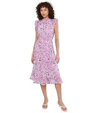 Woman's Dresses CeCe Flutter Sleeve Smocked Waist Midi Dress