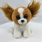 Ty Beanie Babies 6" VelveTy Barks Papillon Puppy Dog Stuffed Animal Plush 2017