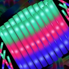 44 PCS Foam Glow Sticks Bulk W/ 3 Modes Colorful Flashing Glow Sticks Pack Foam