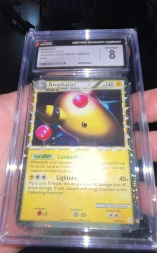 Ampharos (Prime) 105/123 Heartgold & Soulsilver Holo CGC 8
