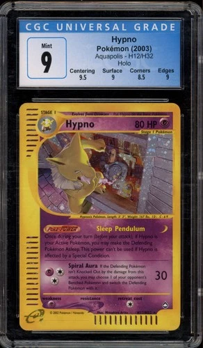 Pokemon Hypno Aquapolis Holo Rare #H12 CGC 9 Mint