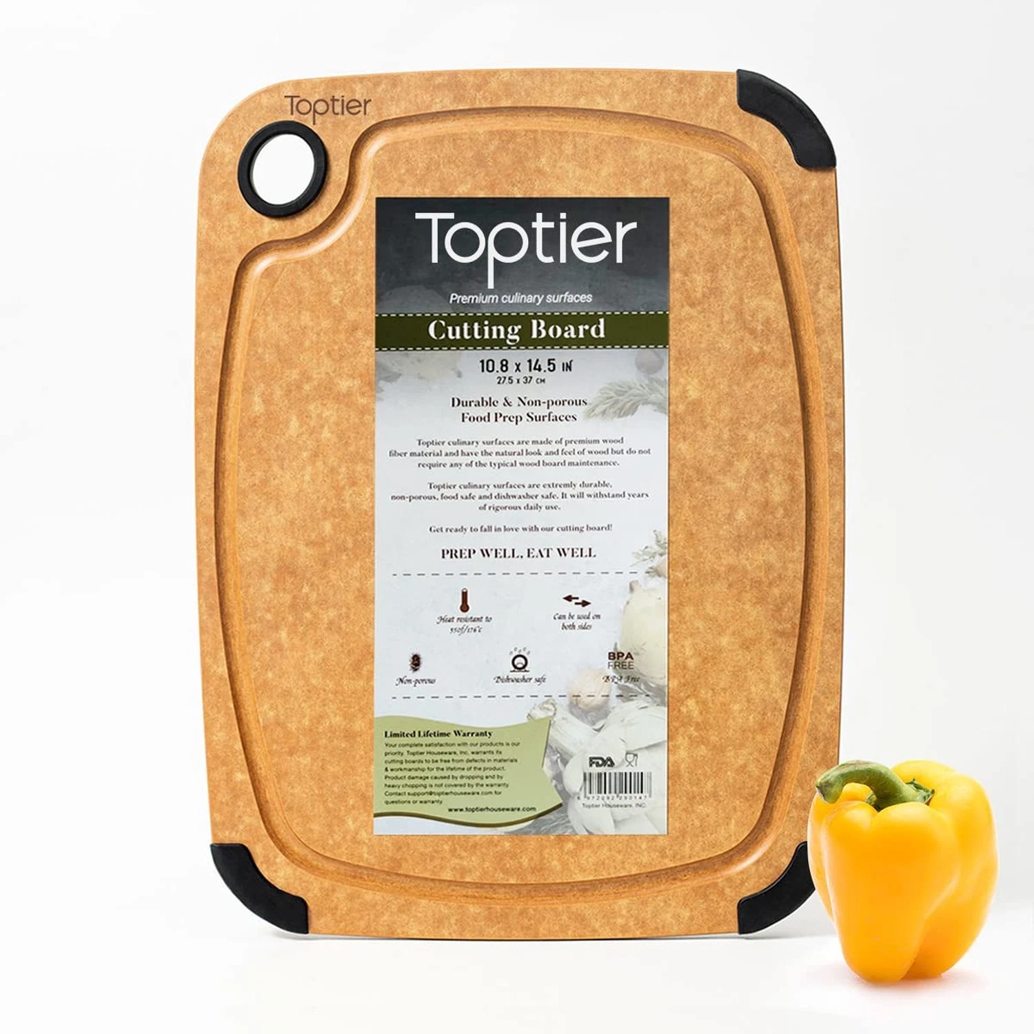 Wood Fiber Cutting Board, Toptier Dishwasher Safe Cutting Boards for Kitchen,...