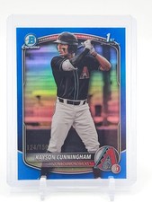 KAYSON CUNNINGHAM 2025 BOWMAN CHROME DRAFT 1ST BLUE REFRACTOR /150 DBACKS Q2045