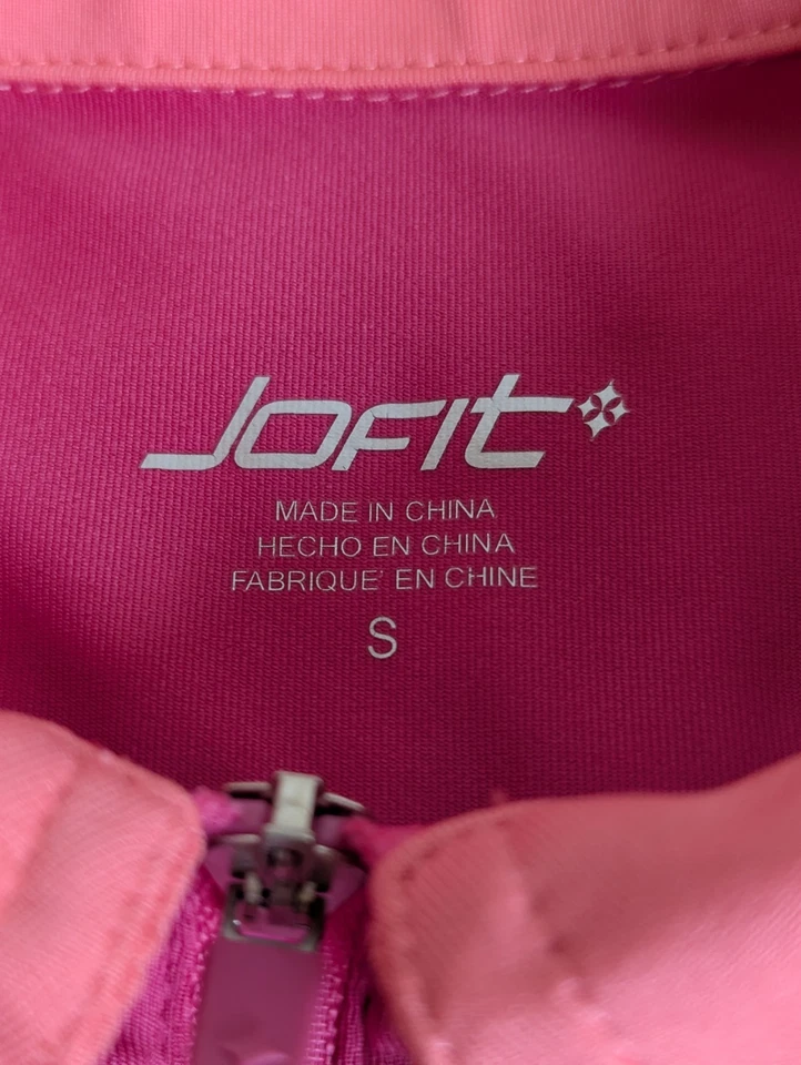 Jofit Women’s Golf Polo Shirt Small Pink Two-Tone Short Sleeve Half Zip Athletic - Image 3 of 4
