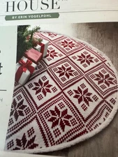 🎄 My Texas House Knit & Sherpa Tree Skirt – Red & White – Cozy Nordic Design –