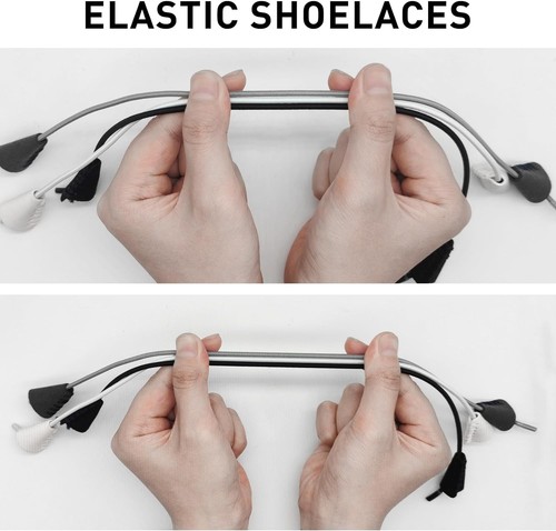 UamGlsob 2Pairs Elastic Shoelaces for Hey Dude 13"/33cm, 2 Pairs Black - Picture 5 of 7