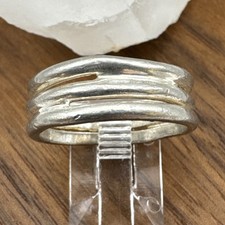 Ribbed Style Sterling Silver 925 Band Ring Sz 7.5 5.34g AT126-42  N 