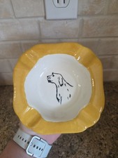 Cenicero de cerámica vintage con puntero alemán de pelo duro para perro