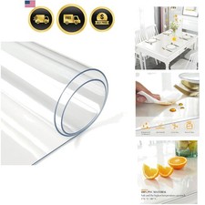 1.5mm Clear Desk Cover Protector, 42 120 Inch Clear Desk Cover, Table Cover T...