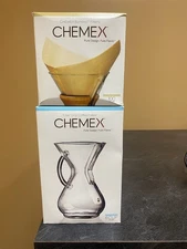Chemex Classic 6-Cup Pour Over Glass Filter-Drip Coffeemaker Filters Bundle