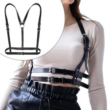 Waist Belt Waistband Decorative PU Leather Bra Bondage Punk Gothic Belt Vest