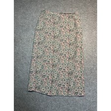 Old Navy Collection Grey Pink Geometric Circle Print Midi Skirt Size 12 Lined