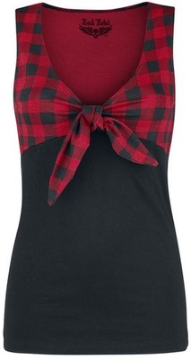 Rock Rebel by EMP Damen rot-schwarzes Top im 50s Rockabilly-Style