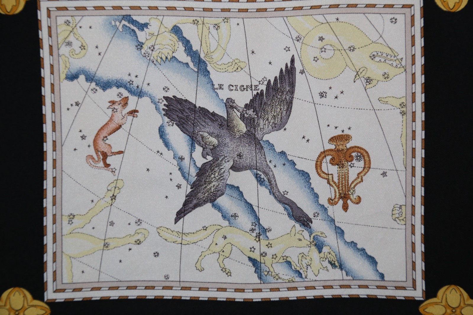 Super Rare Frameable Authentic Gucci ZODIAC heavy silk twill scarf  vintage image 8