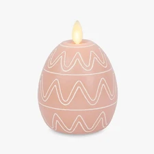 Flameless Battery Operated Flickering Easter Egg Candle with Auto Timer