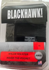 Blackhawk Nylon Holster Inside The Pocket Ambidextrous Size 03 Kahr/Taurus .380s