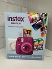 Fujifilm Instax Mini 9 Instant Camera Purple Pink Bundle 2 Film Packs White Case