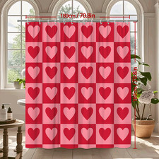 Charming Heart Pattern Shower Curtain for Fun Bathroom Decor