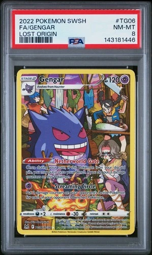 POKEMON 2022 LOST ORIGIN GENGAR FULL ART TG06 PSA 8