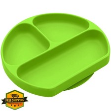 Silikong Suction Plate Toddler Baby Green 1 Count