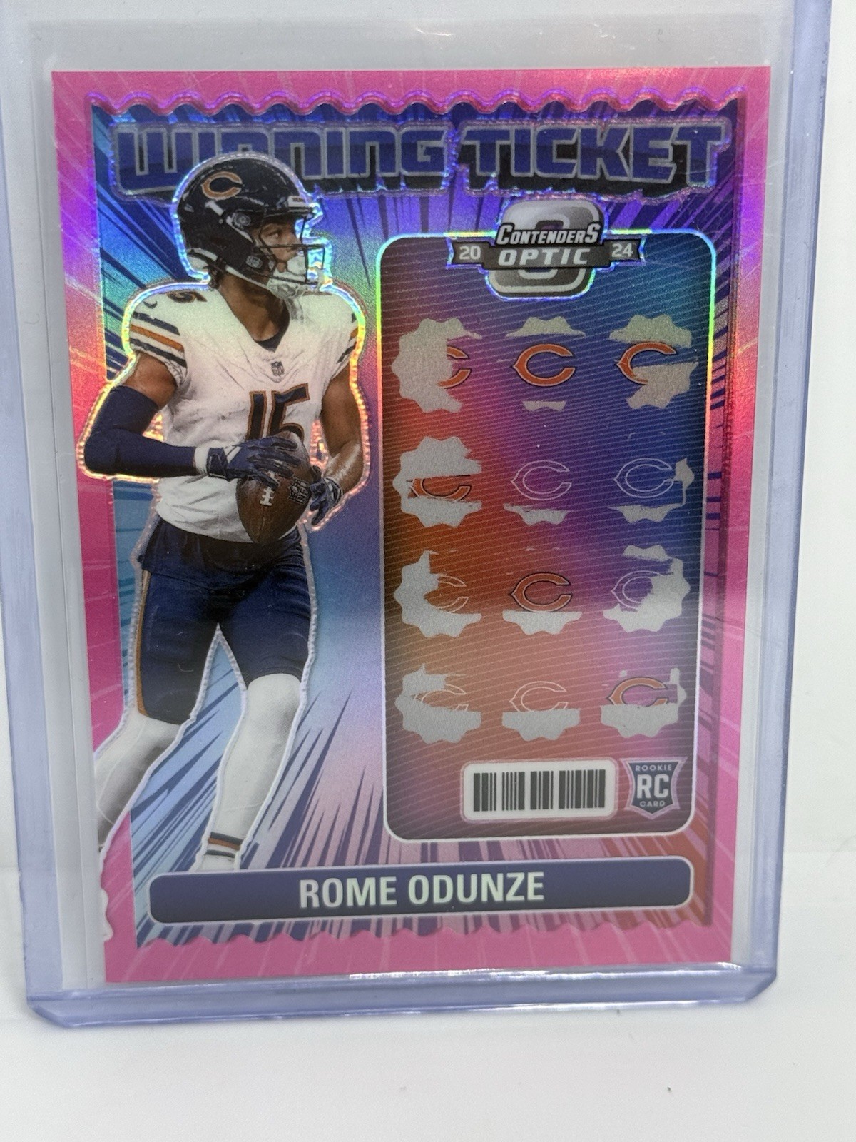 Rome Odunze Panini Contenders Optic Winning Tickets #WTROE Pink