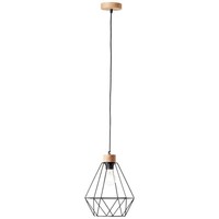 Brilliant Lampe, Drewno Pendelleuchte 25Cm Schwarz/Holzfarbend, 1X A60, E27, 25W
