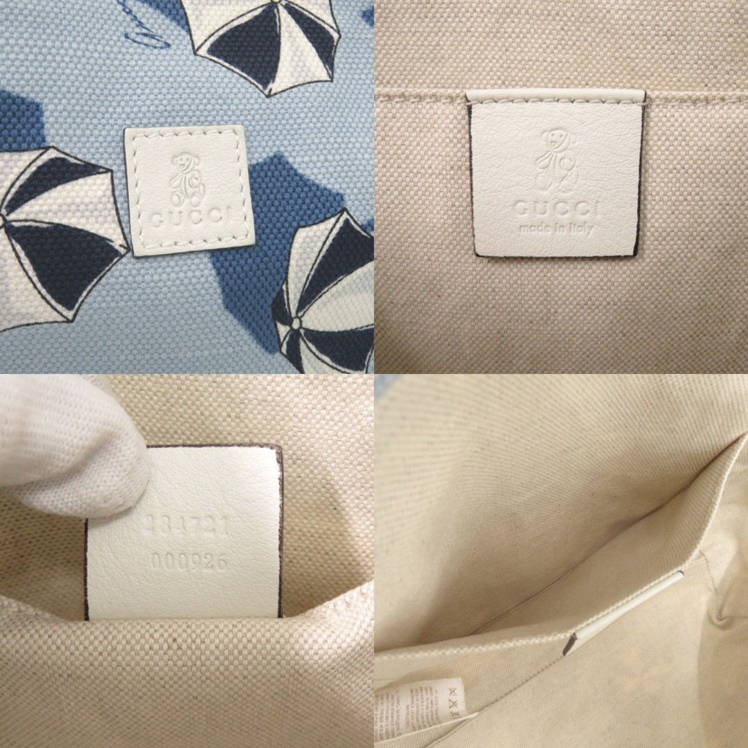 Gucci Children's Canvas Blue Tote Bag Light Blue Used 24x23.5cm thumbnail 7