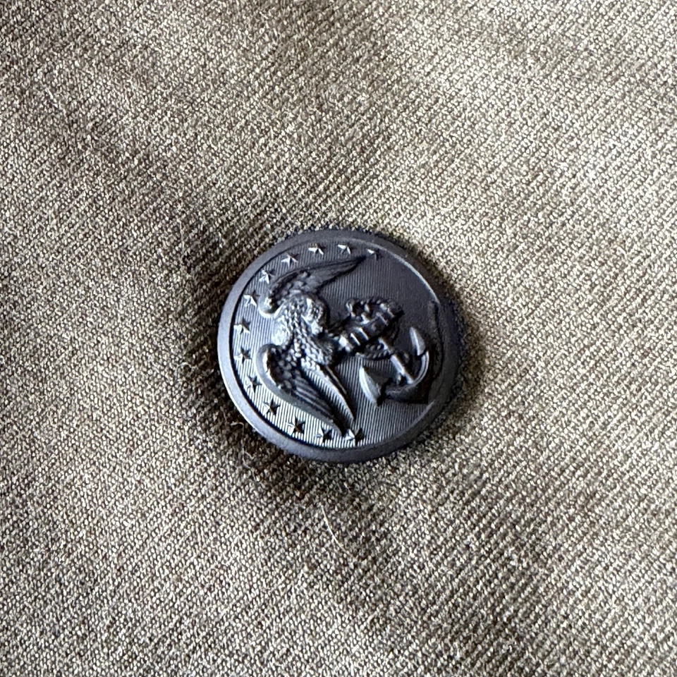 Abrigo de lana vintage 1968 Marine Corps para hombre verde Serge ~ talla 44L Foto 4 de 4