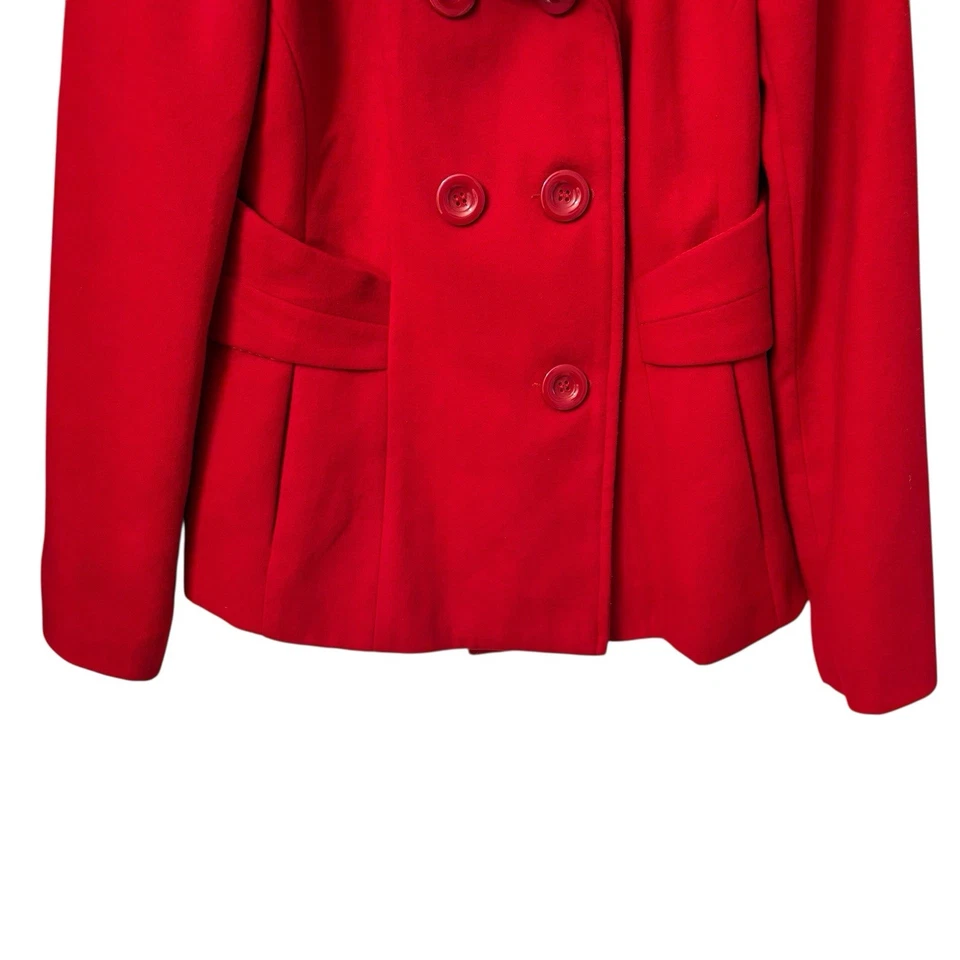 Abrigo Forever 21 Doble Pecho Guisante Talla Grande Rojo Forrado Invierno Vacaciones Nuevo sin Etiquetas Foto 3 de 4