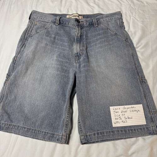 Levi’s Mens Carpenter Denim Shorts Size 34, Blue Jean 100% Cotton Vintage