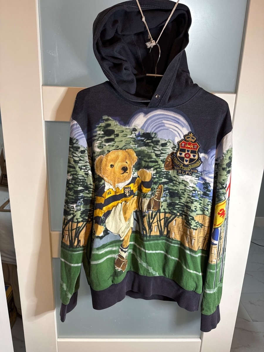 Polo Ralph Lauren Rugby Bear Hoodie With Scenic Flags & Crest