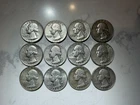 Silver Washington Quarters  1932-1964 Lot Of Twelve (12)
