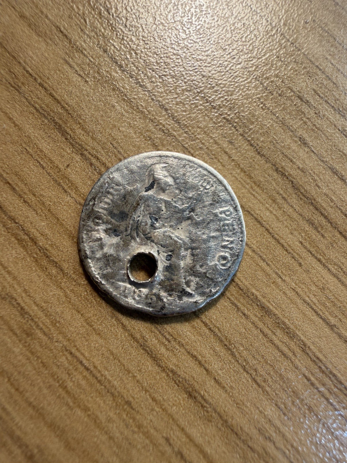 1845 SILVER FOURPENCE HOLED image 2