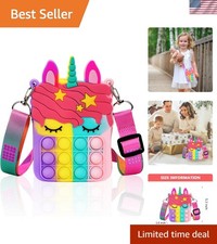 Cute Unicorn Pop Purse - Portable Silicone Fidget Toy Bag for Stress Relief