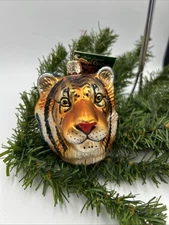 2006 TIGER HEAD -  OLD WORLD CHRISTMAS BLOWN GLASS ORNAMENT NEW W/TAG