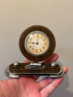 Vintage Phenolic Amber Bakelite Catalin Component Clock Not Handle Marbled