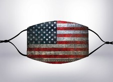 Washable Adjustable Ears Face Mask American Flag K - Adult sizes