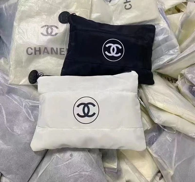 Chanel Beauty Gift White Puffy Makeup Bag Pouch Clutch Cosmetic Case NEW Vip eBay