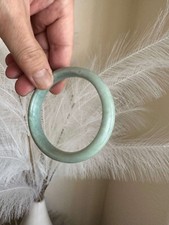 Gorgeous Light Green jade bangle bracelet Good Luck Wealth Protection Calm Joy