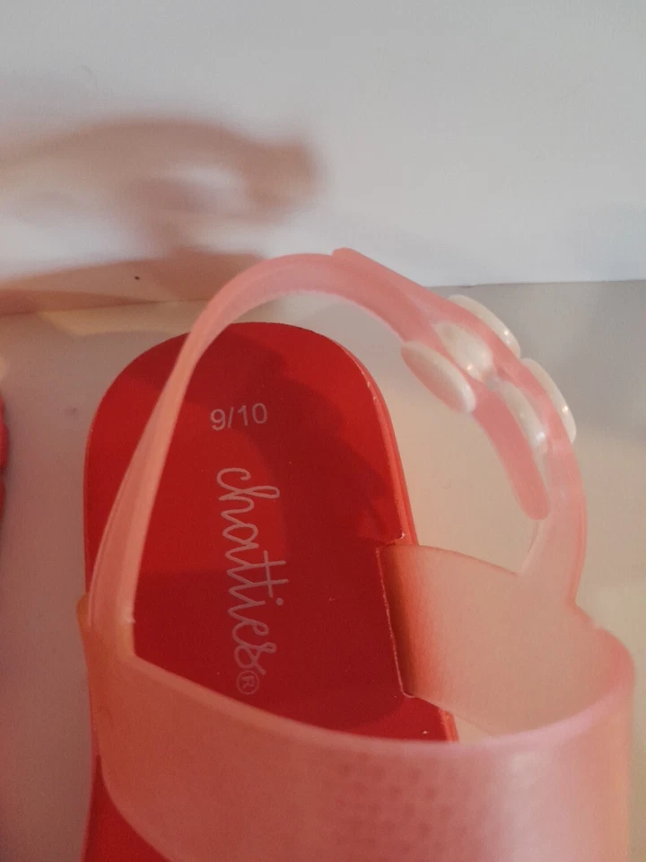 Sandalias Chatties Niños Pequeños Fresa 9/10 Rosa/Rojo Fresa Frontal Punta Abierta Foto 4 de 4