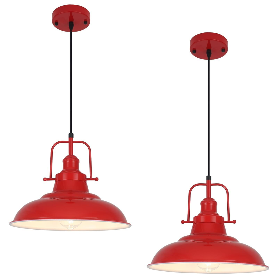 Farmhouse Pendant Lighting for Kitchen Island,Red Pendant Light with