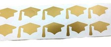 Graduation Hats Cap Vinyl Stickers Set - Gold 20pieces