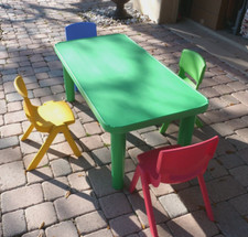 Kids Colorful Plastic Table And 4 Chairs Set  Pick Up Only 