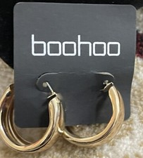 BOOHOO Hoop Earrings Gold One Size