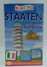 MEMOTRIO Memo Trio  Spiel Staaten und deren Symbole Erkunde Fahne Flagge NEU
