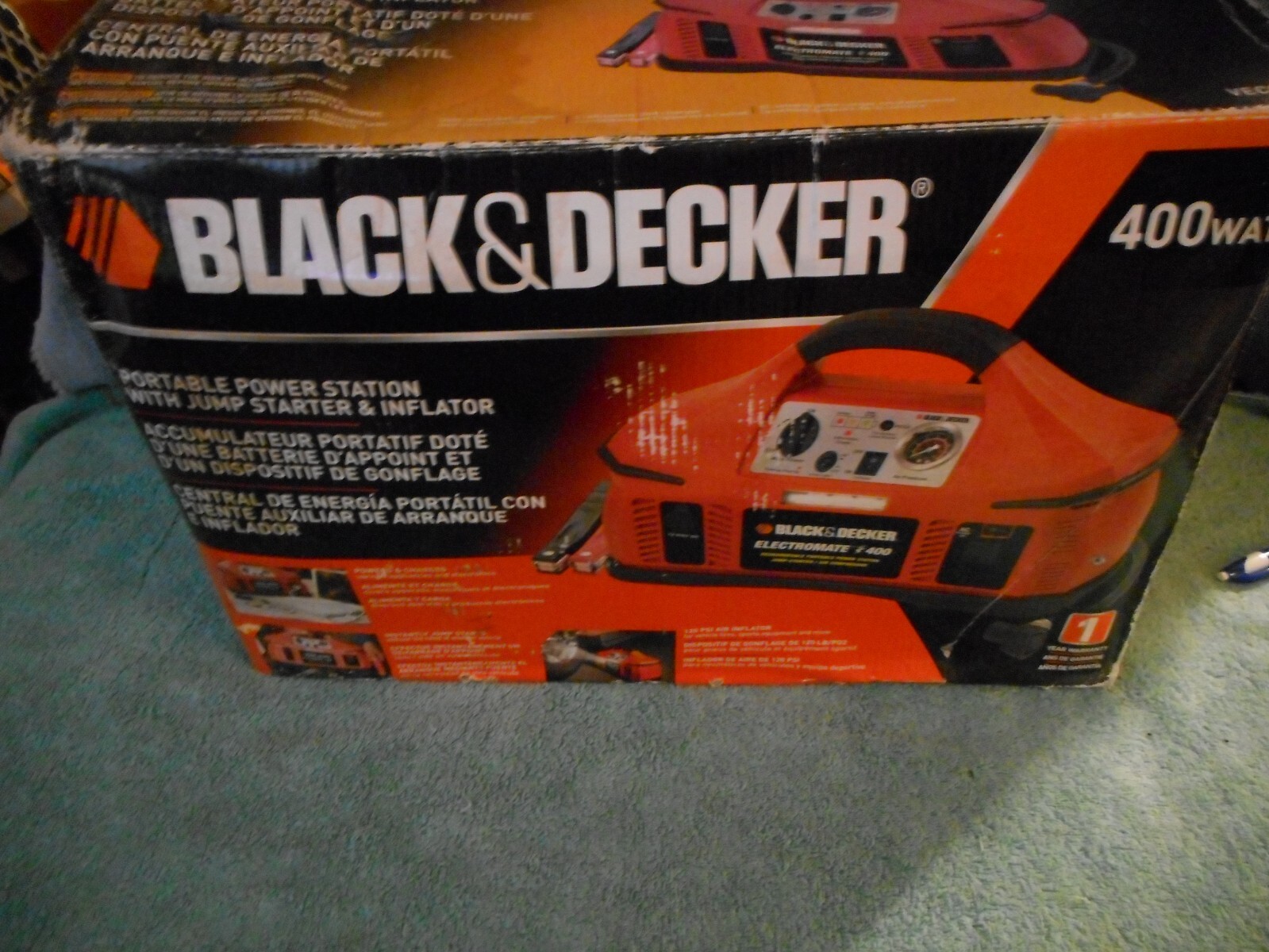 Black and Decker Electromate jump starter inflator 400 watt 120 psi eBay