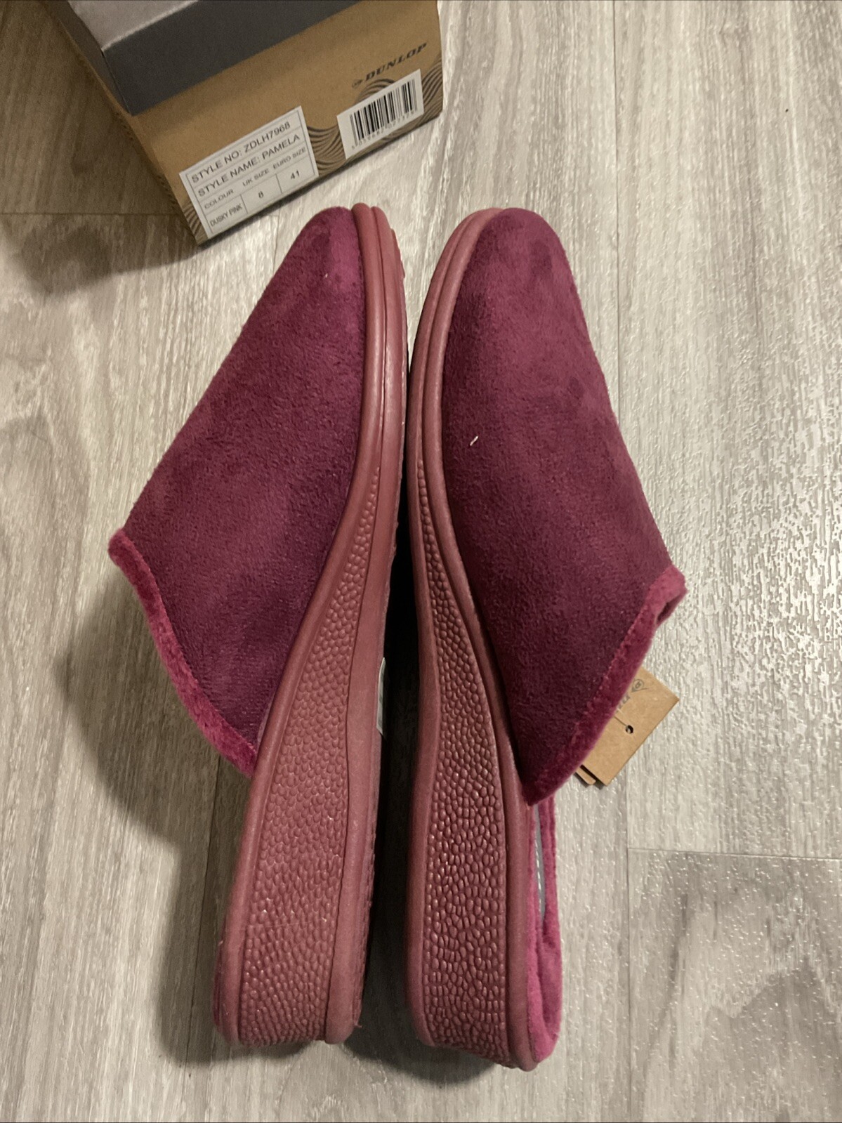 Ladies New Dunlop Slip On , Womens Mules Comfy Slippers Size 8 - Dusty Pink image 5