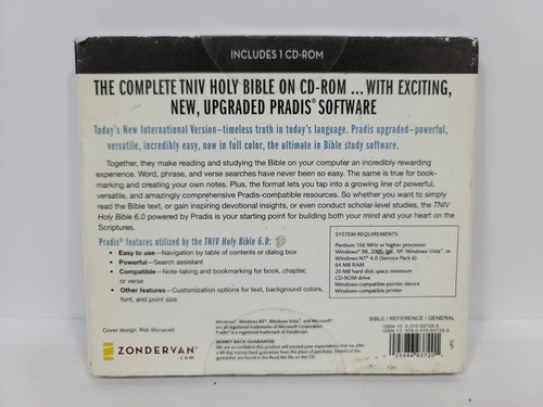 Pradis Interactive TNIV Holy Bible CD-Rom 6.0 Windows XP Study Level 1 New Seale - Picture 3 of 4