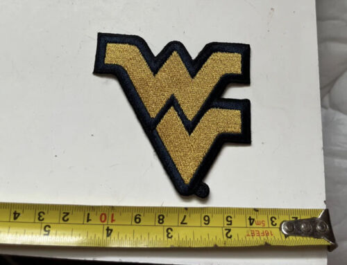WVU West Virginia Mountaineers Vintage Embroidered Iron On Patch  3” X 2” - Picture 1 of 1