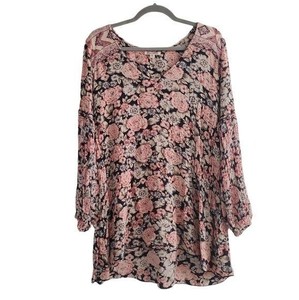 Medium Pink Granny Floral Bohemian 